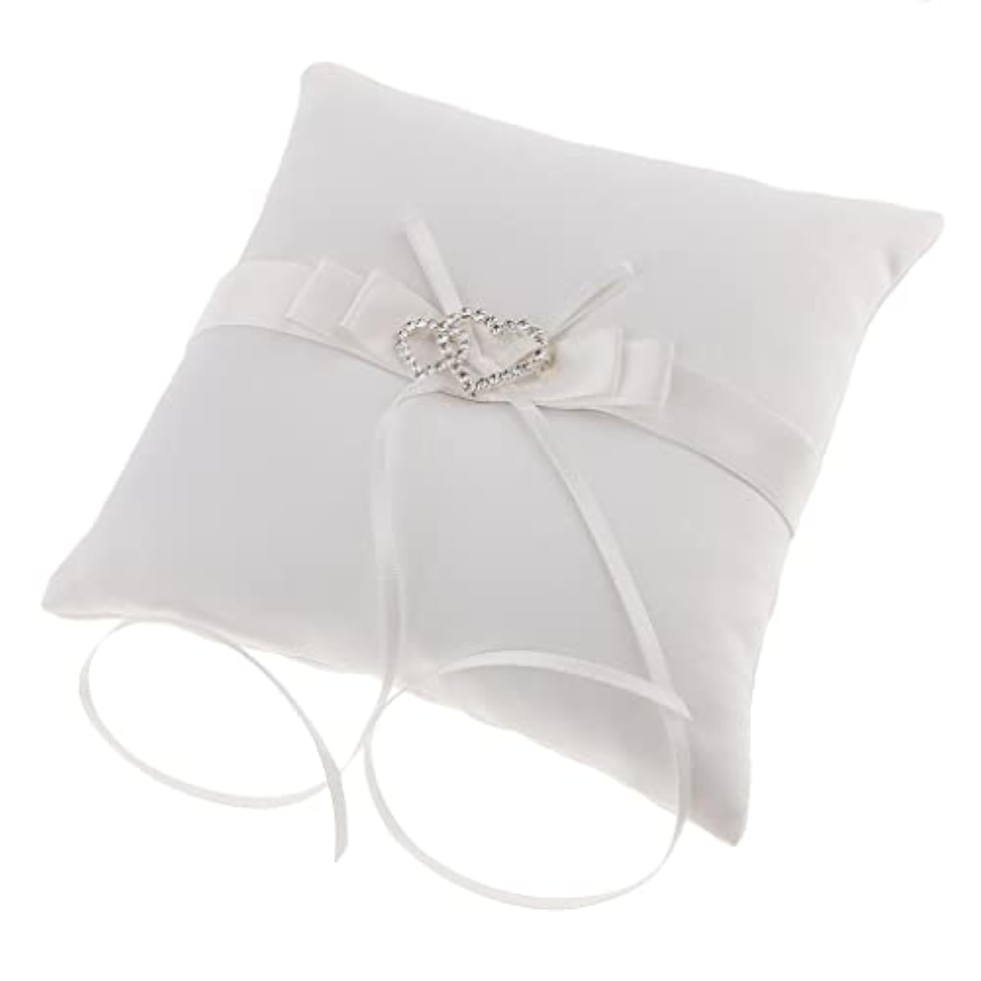 Wedding Ceremony Party Double Hearts Ring Pillow Cushion